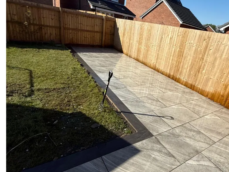 Before: Concrete side yard to resin path - S P Groundworks & Driveways